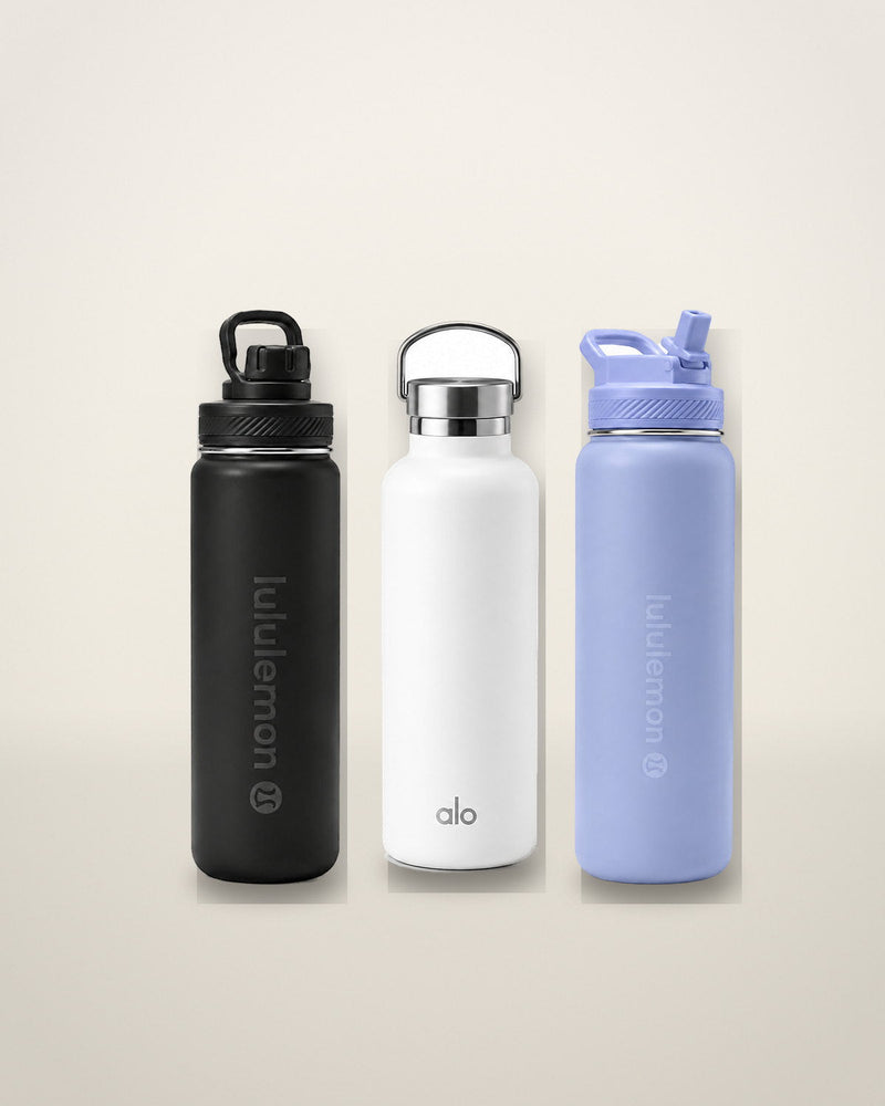 Lululemon and Alo Yoga water bottles