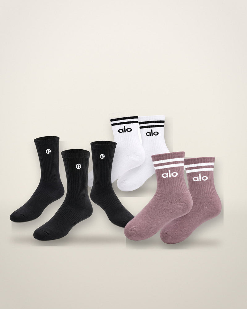 Lululemon and Alo Yoga socks