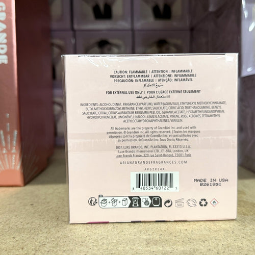 Ariana Grande Sweet Like Candy, back of the box with batch code and barcode