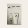 Alo Glow System Best-Seller Mini Duo box, front with spray and body wash