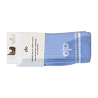 Alo Yoga Unisex Half-Crew Throwback Sock in Seashell Blue – real photo, in original packaging