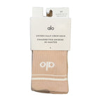 Alo Yoga Unisex Half-Crew Throwback Sock in Vintage Pink – real photo, in original packaging