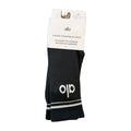 Alo Yoga Unisex Throwback Sock in Charcoal Green / Ivory – real photo, in original packaging