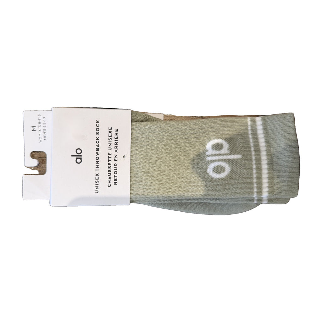 Alo Yoga Unisex Throwback Sock in Limestone – real photo, in original packaging