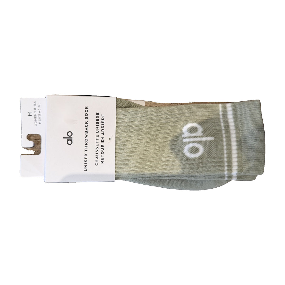 Alo Yoga Unisex Throwback Sock in Limestone – real photo, in original packaging