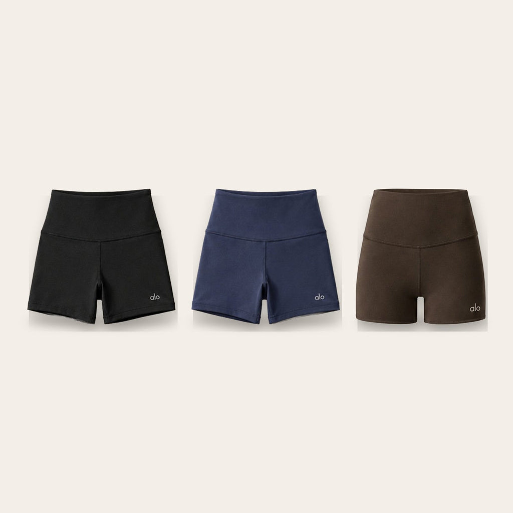 Alo Yoga 5" Airlift Energy Short – Black, Bluestone and Espresso