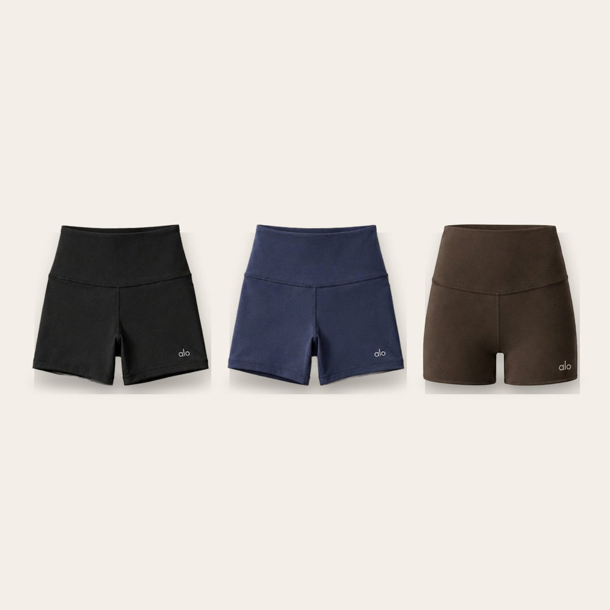 Alo Yoga 5" Airlift Energy Short – Black, Bluestone and Espresso
