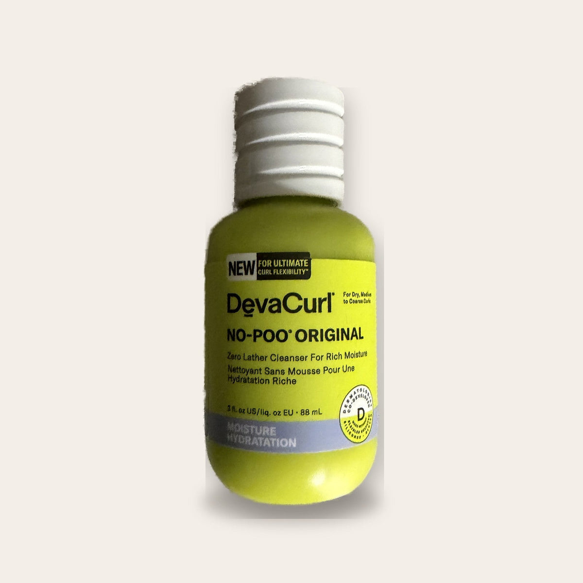 DevaCurl No-Poo Original Zero Lather Conditioning Cleanser 3 oz travel bottle, front