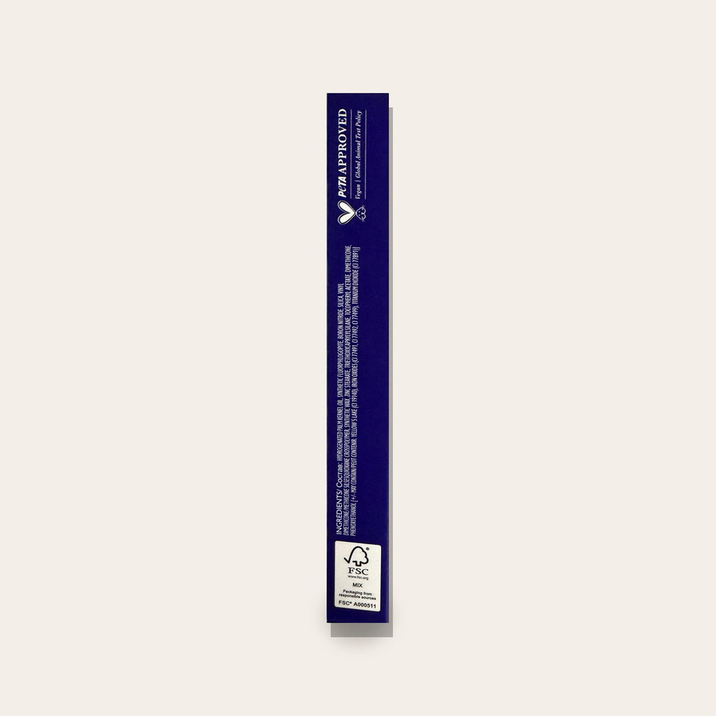 Eyeko Micro Brow Precision Pencil box back with ingredients and PETA approved mark