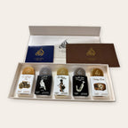 Lattafa Pride discovery set opened, showing the five 20 mL bottles