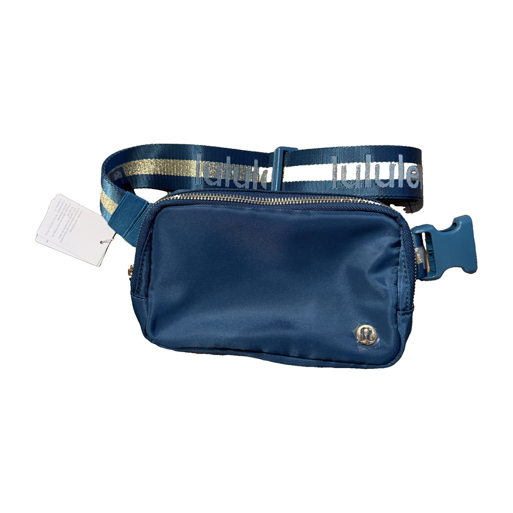 Lululemon Everywhere Belt Bag 1L in Deep Teal with logo strap – real photo