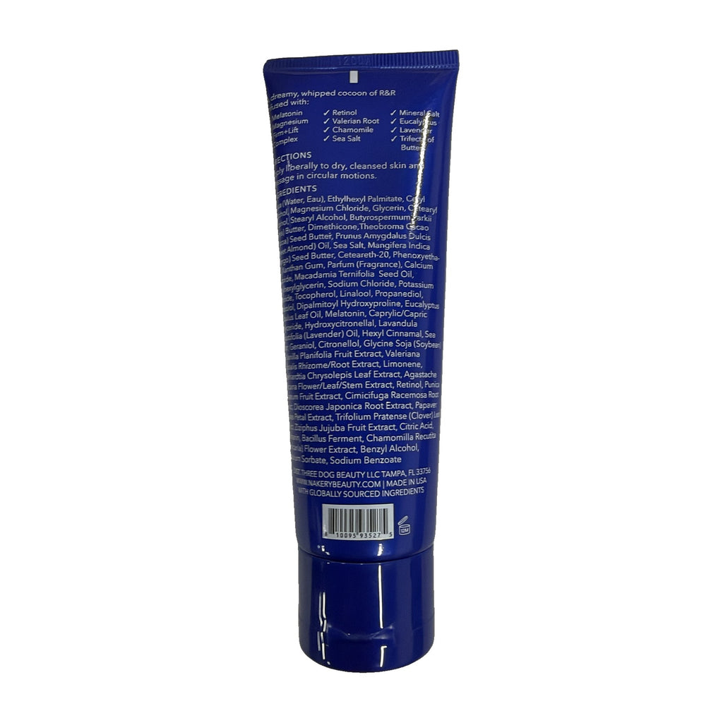 Nakery Relax + Repair Body Balm 75 mL tube back with ingredients