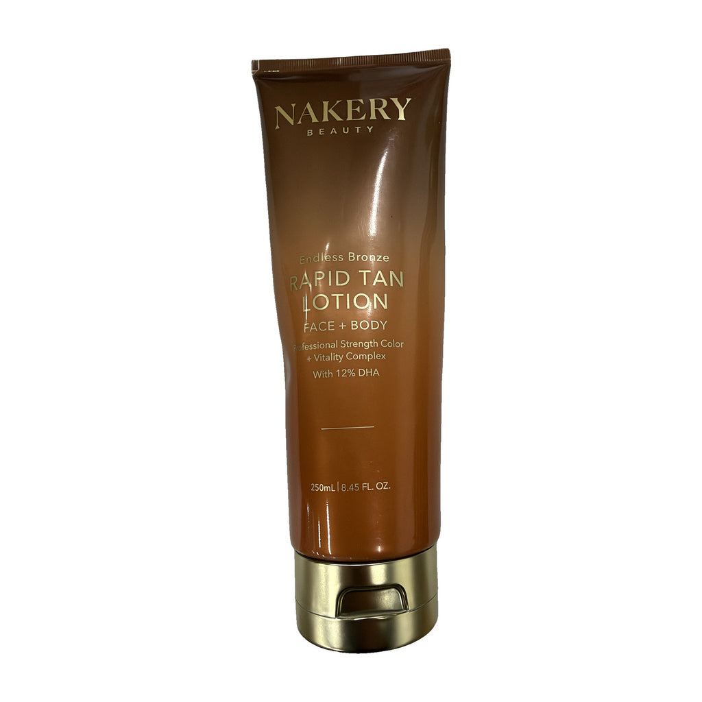 Nakery Beauty Endless Bronze Rapid Tan Lotion 250 mL tube, front