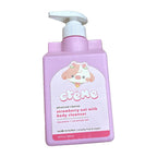 The Crème Shop Strawberry Oat Milk Body Cleanser 500 mL pump bottle, front