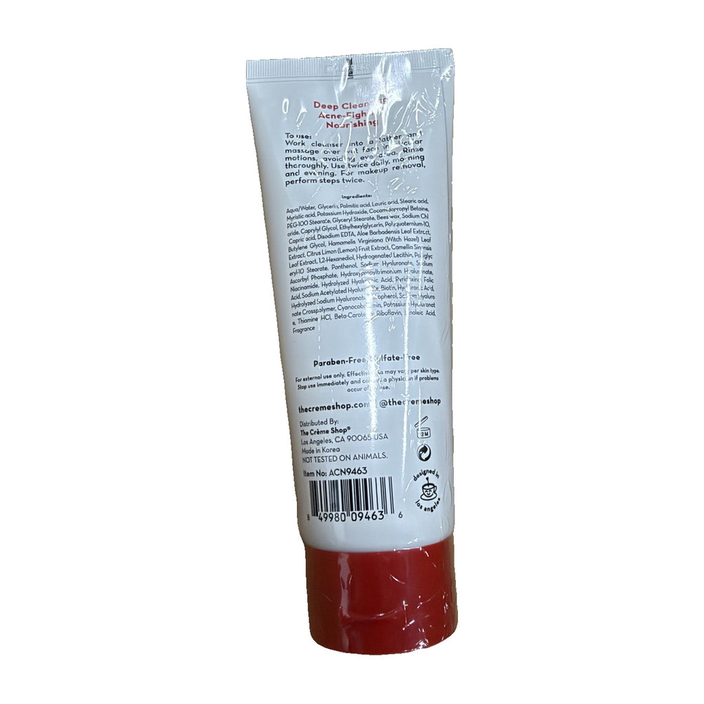 The Crème Shop What Acne? cleanser tube back