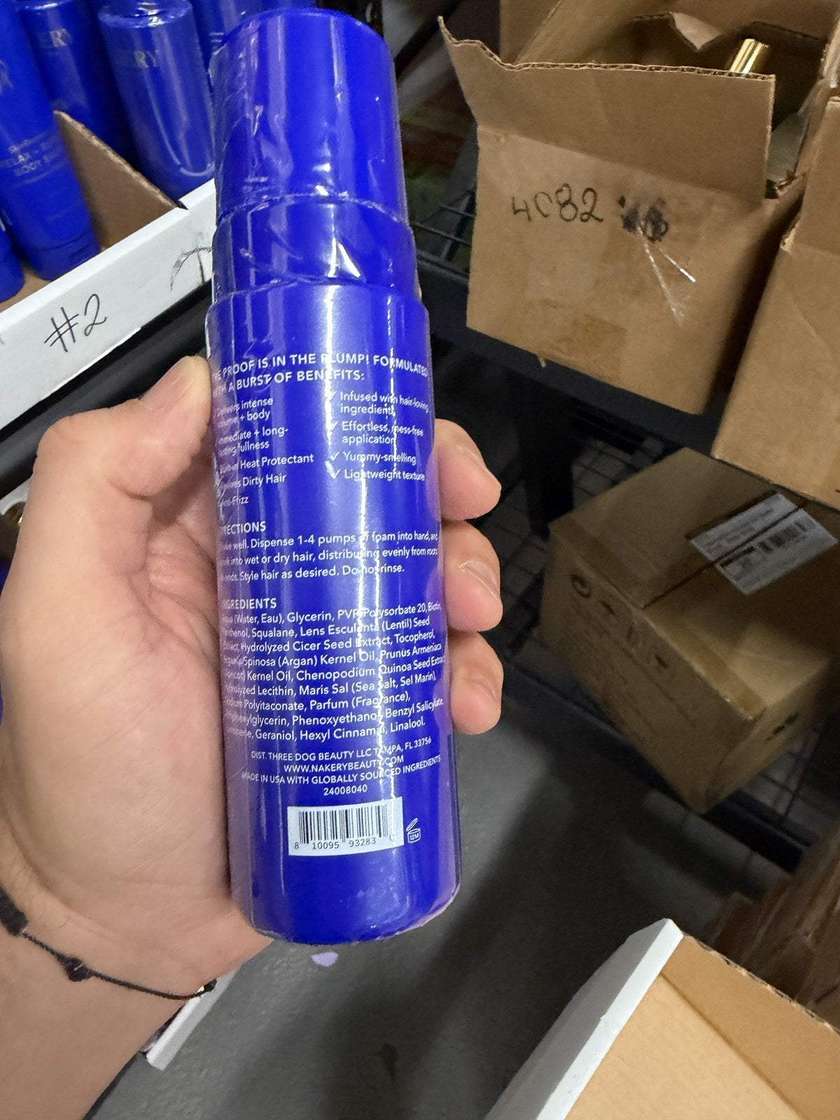 Nakery Bombshell Burst styling foam bottle back