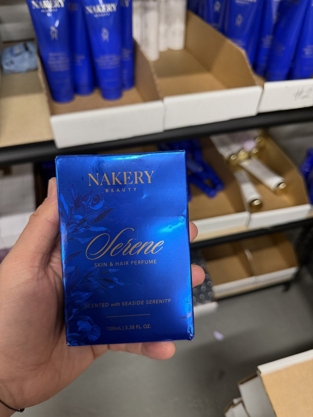 Nakery Beauty Serene Skin & Hair Perfume 100 mL box in hand