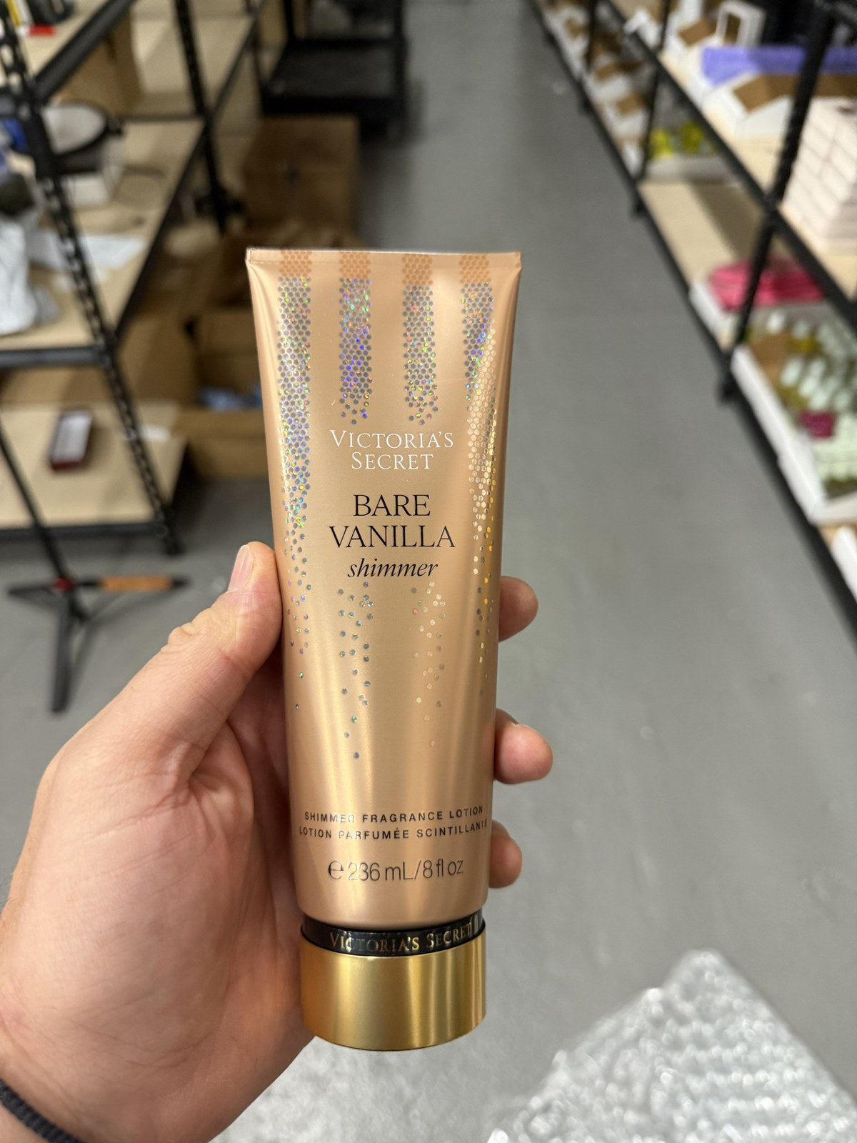Victoria's Secret Bare Vanilla Shimmer Fragrance Lotion 8 oz tube, front