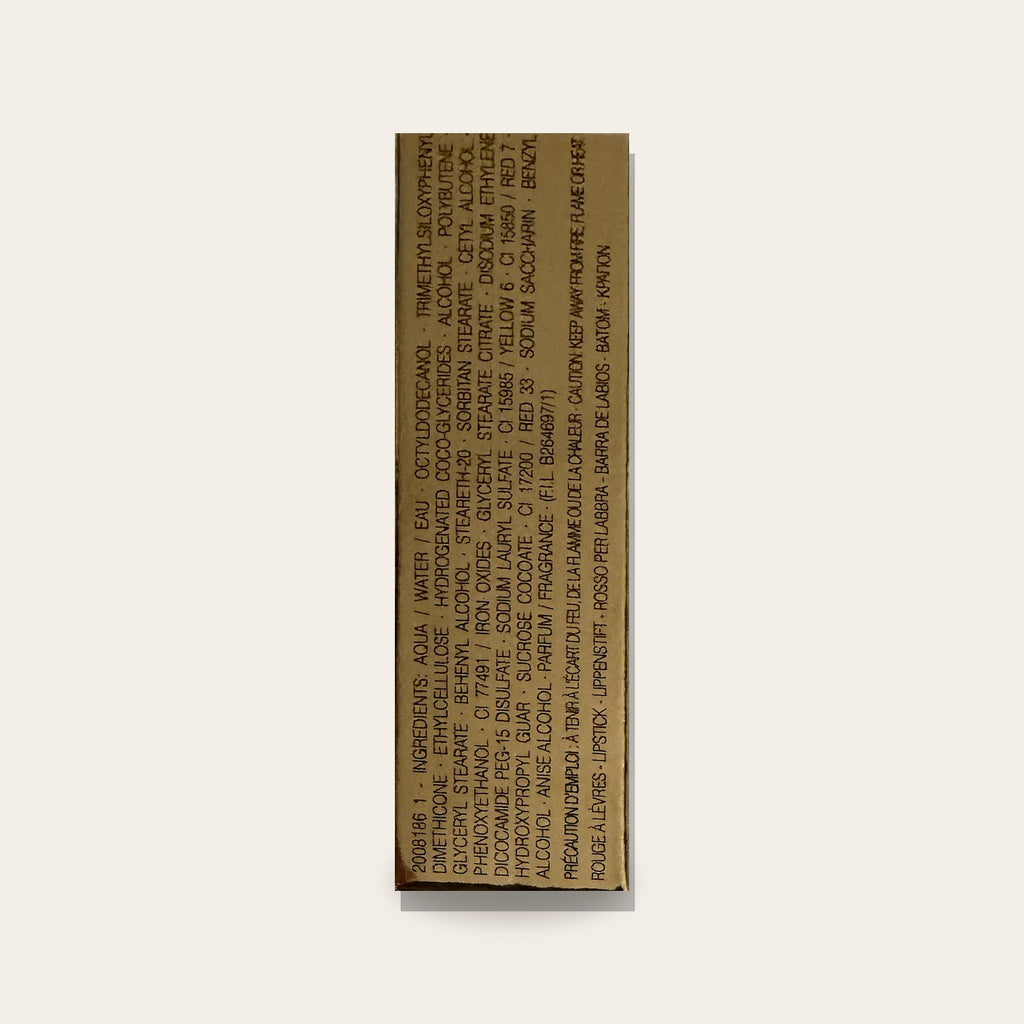 YSL Vinyl Cream box side with ingredients